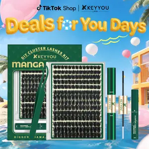 StarrlNight Kit | KEYYOU Black Pearl Lash Clusters | Waterproof & Long-Lasting | Fashion Wet Look | Beginner-Friendly DIY | Salon-Grade Lash Extension Alternative | Flawless Voluminous Finish | Evil lash | Trendy Must-Have #DealsForYouDay