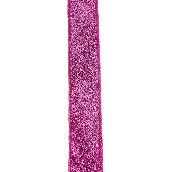 7/8" x 10yd Fuchsia Pink Laser Glitter Ribbon
