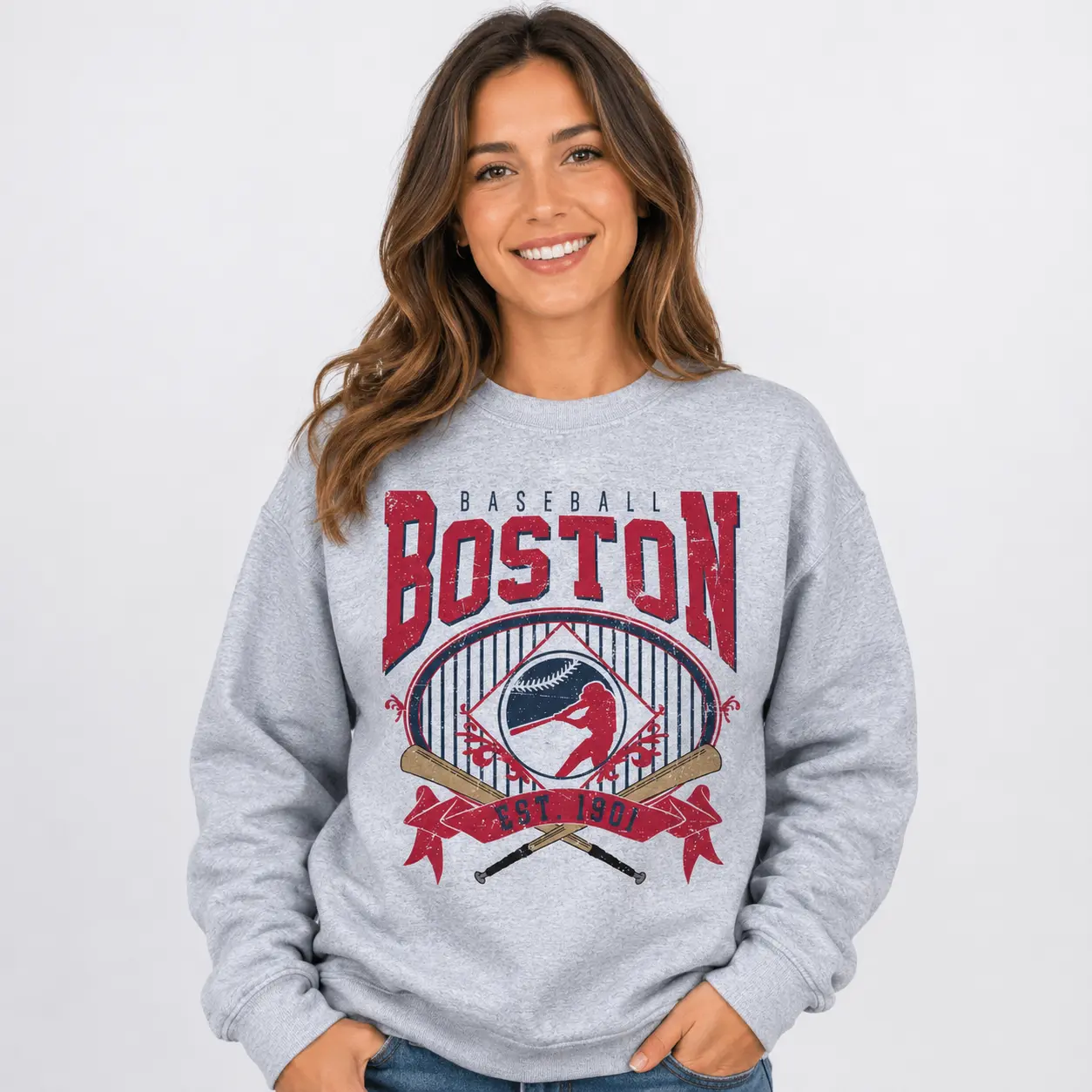 Vintage Baseball Graphic Pullover Sweatshirt - Unisex Game Day Ballpark Top
