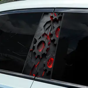 Dark Mechanical Gear Stereo Wind Sticker 2-piece B-pillar waterproof, scratch-resistant, Automobile Decals, suitable for all models - cars, suitable for Audi, Honda, Mitsubishi, Ford, Volkswagen, BMW, Opel, Porsche, Citroen. Sedan, SUV, MPV