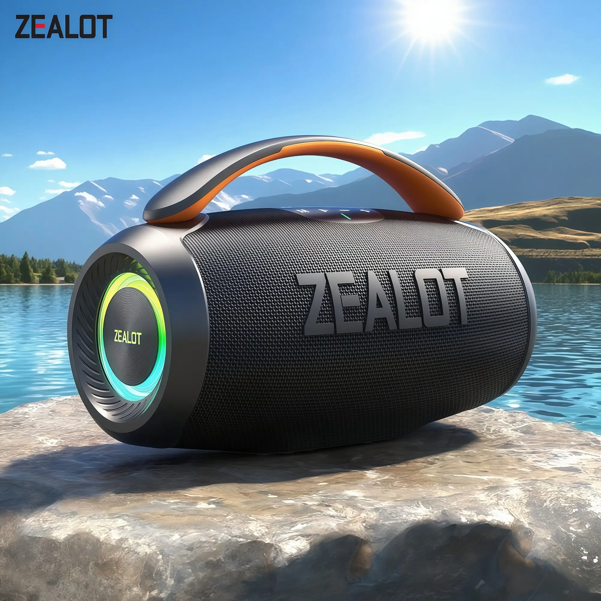 ZEALOT Bluetooth Speaker 60W HIFI Sound, Portable Subwoofer, IPX6 Waterproof, RGB Beat Lights, 6000mAh Battery, BT5.3/EQ/Wireless Link, Ideal for Beach/Gym/Gift/Yoga, Multifunctional Wireless Speaker