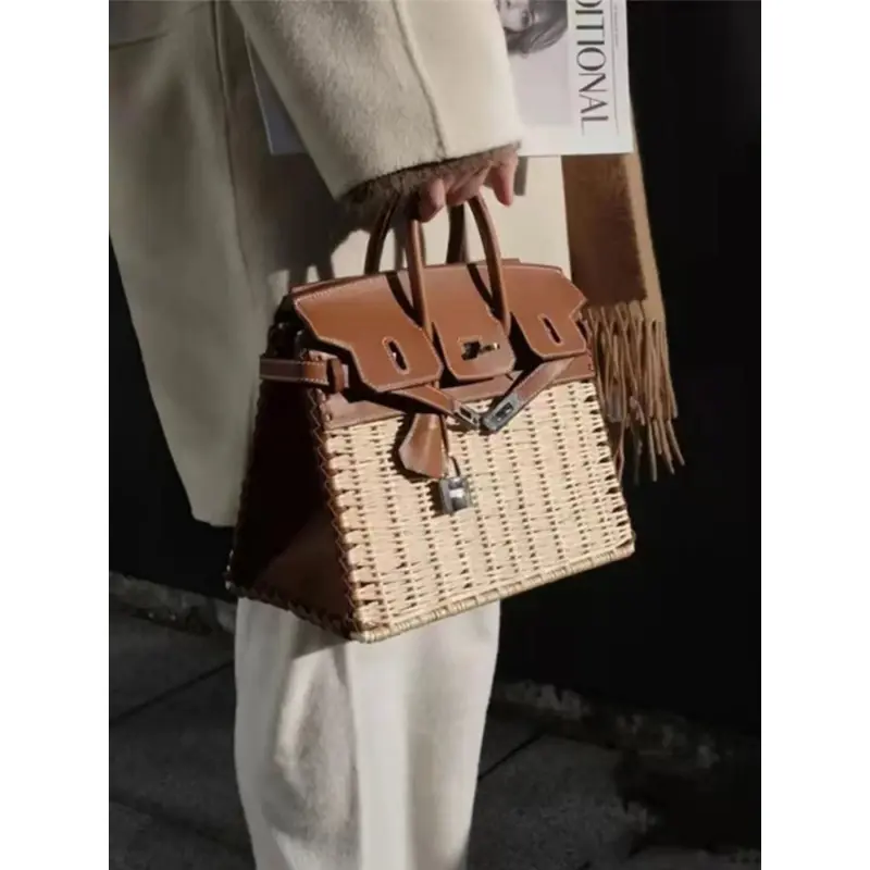 Women's Handmade Woven Bag, Casual & Fashionable Design, Casual Trendy Handbag, Casual Handbag Satchel, Perfect Gift for Her, All-Season Accessory, Ideal for Daily Use, Handbag Sling Bag