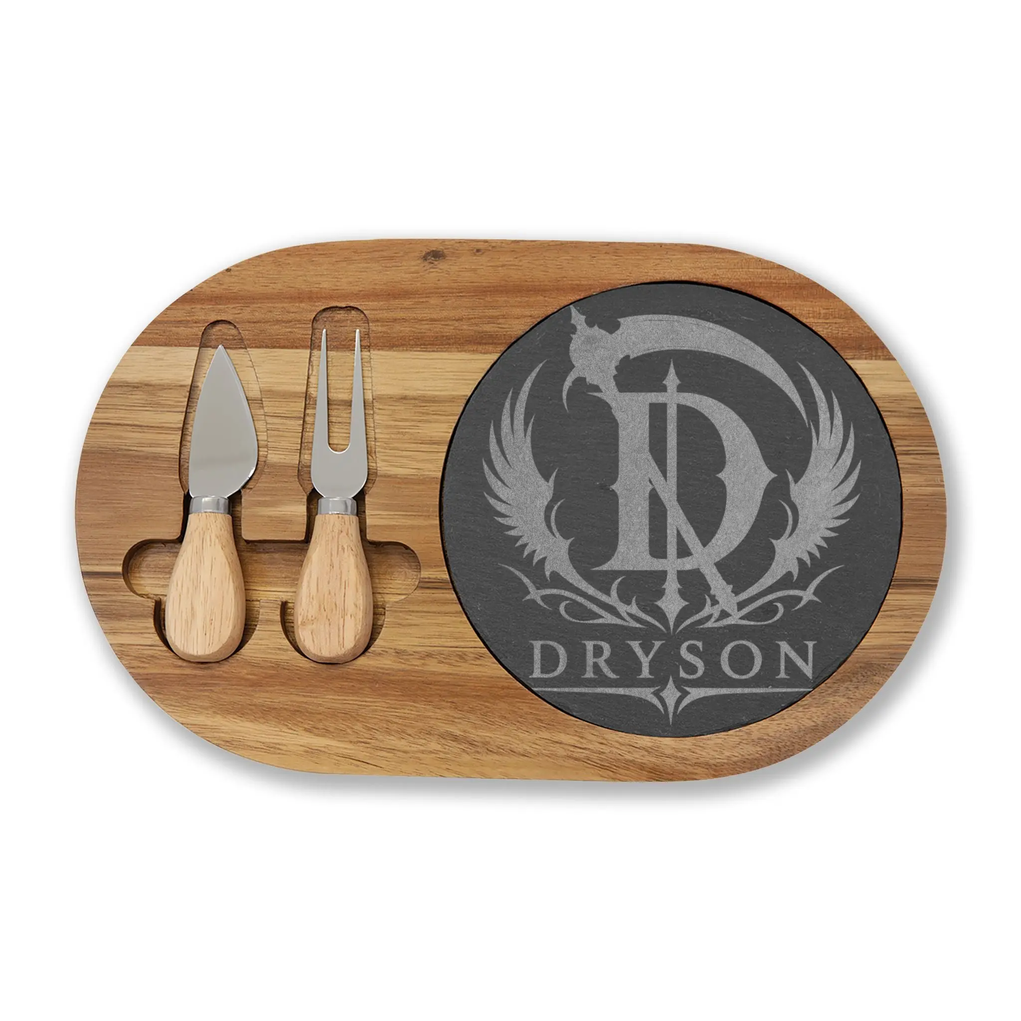 (Dryson) Charcuterie Board with Marble Inset and Cheese Tools
