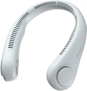 Jisulife Portable Neckfan Hands Free Bladeless Fan 4000mAh Battery Operated Wearable Personal Wireless Fan Rechargeable 3 Speeds Gifts for Women Men Wireless