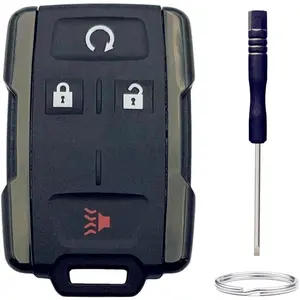 Key Fob Shell Replacement for Chevy Silverado Colorado GMC Sierra 1500 2500 3500 HD Canyon 2014 2015 2016 2017 2018 2019 2020 2021 M3N-32337100 Car Keyless Entry Remote Key Fob Case Cover (Black)