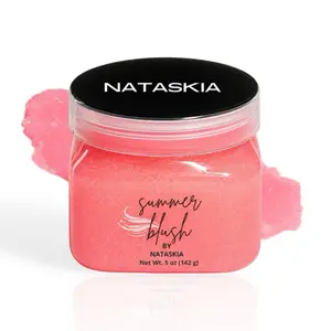 Nataskia Sommer Blush Body Scrub - Exfoliating & Moisturizing for Soft & Smooth Skin with Gentle Rose Scent 5 oz Body Cleansing Product