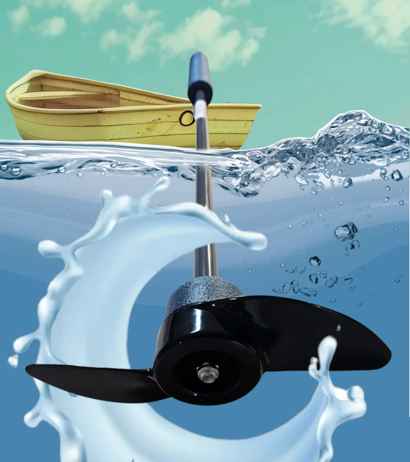Drill Paddle for Boats Kayaks Rafts & Paddle Boards 4-Foot Lightweight Cordless Drill-Powered Water Adventure Tool No Warranty