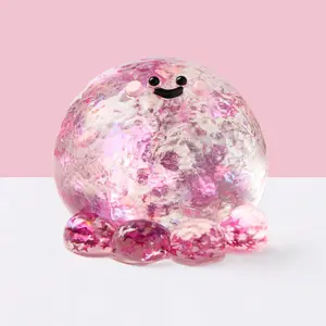 SqueezeSquad Taba Deluxe Premium Silicone Squishy Fidget Toy - Fuchsia Octopus