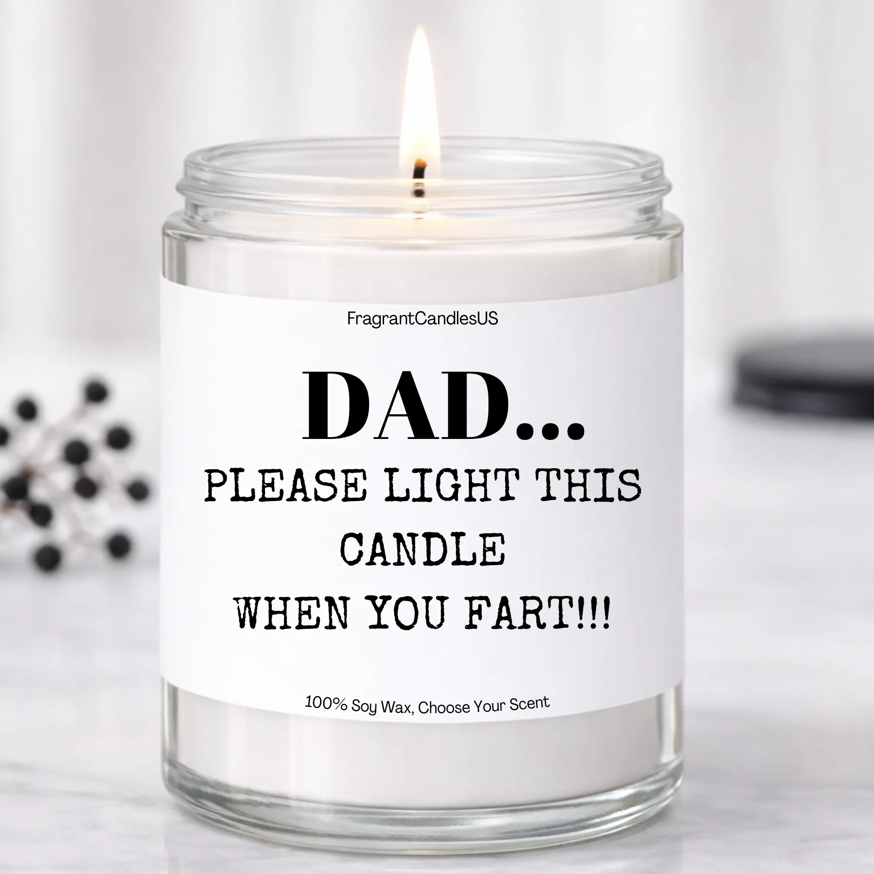 Funny fathers day gifts, Dad Fart Candle - Personalized Candle, Custom Gifts, Funny Dad Gift, Fathers Day Gift from Daughter Son, Dad Birthday Gift, Retirement Gift for Dad, Gag Stepdad Sarcastic Candle, Soy Candle, Unique Gifts for Dad,  Dad candle,