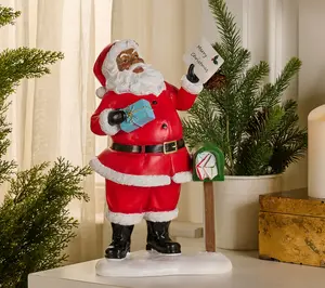 14" Resin Santa Figure Mailing Letters by Valerie