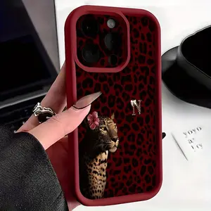 Phone Case: Leopard Print Background with Leopard Letter "N". Suitable for iPhone 16, 16 Plus, 16 Pro, 16 Pro Max, iPhone 15, 15 Plus, 15 Pro, 15 Pro Max, 14, 14 Plus, 14 Pro, 14 Pro Max, 13, 13 Pro, 13 Pro Max, 12, 12 Pro, 12 Pro Max, 11, 11, 11 Pro