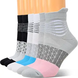 Compression Ankle Support Socks Women Wicking Cushioned Athletic Plantar Fasciitis Relief 3/4/6 Pairs