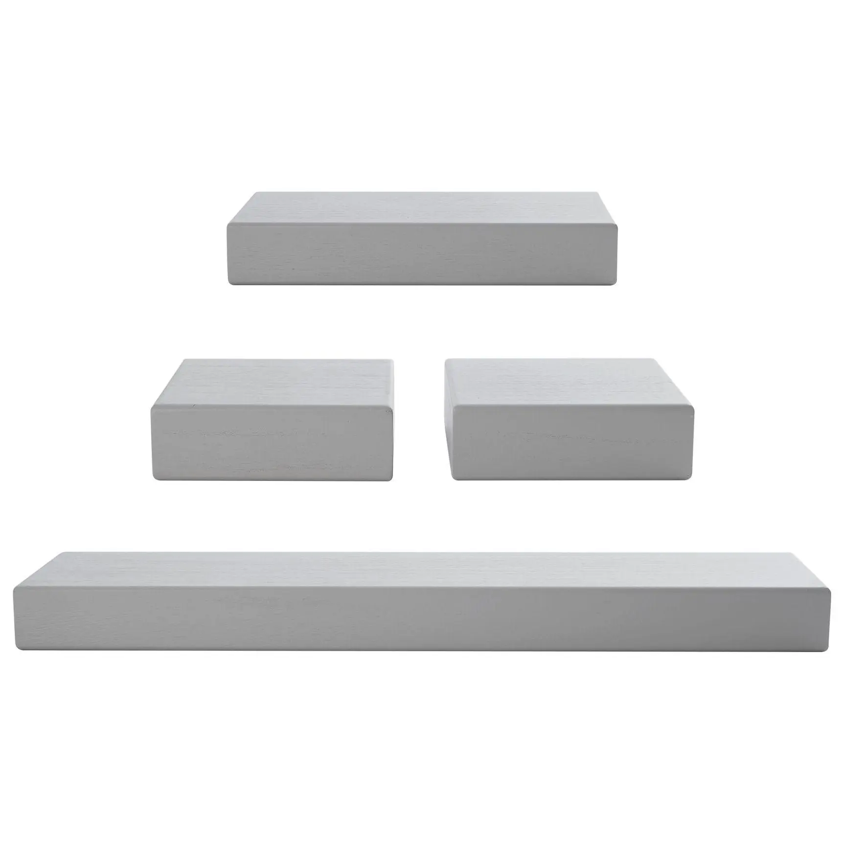 Melannco Set of 4 Light Gray Chunky Shelves