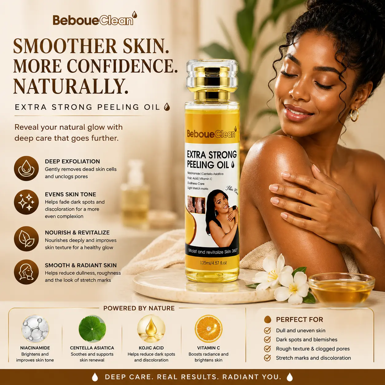 Facial Oil – Daily Skin Care Oil – Lightweight Face Oil 135ml Serums Smooth