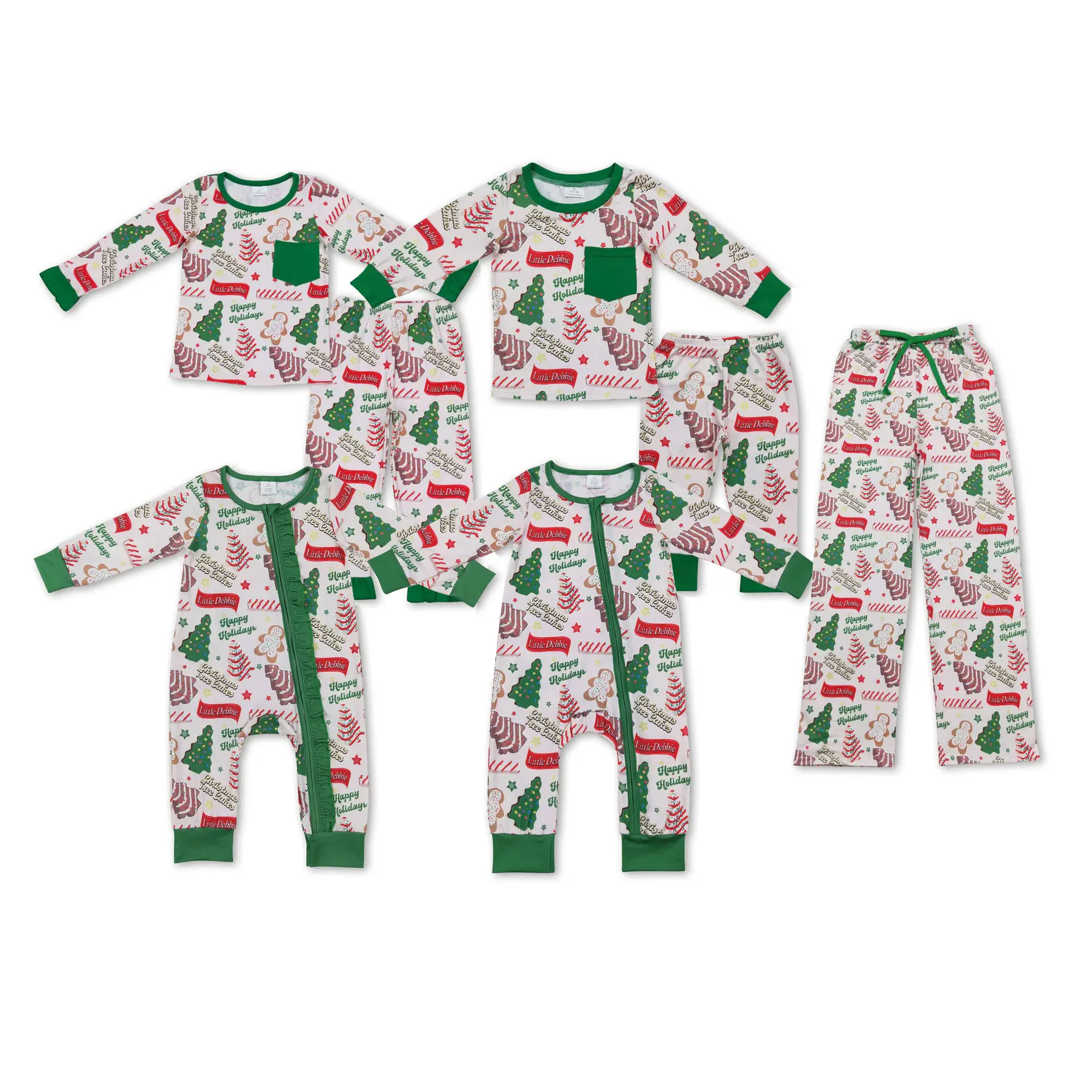 Boys' Round Neck Long Sleeve Family Matching Pyjama Set - Coordinated Festive Holiday Party Sleepwear for Family Fun, Crew Neck, Multi-Size Fit, P0490 Kids' Sleepwear Matching Sets, Pajamas