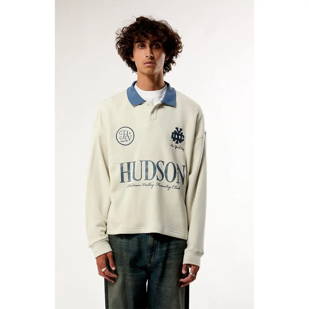 Pacsun Men's Hudson Long Sleeve Rugby Polo Shirt Pacsun Men's Hudson Long Sleeve Rugby Polo Shirt