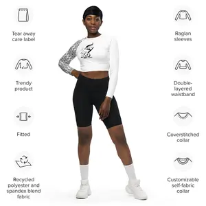 Trippy long-sleeve crop top