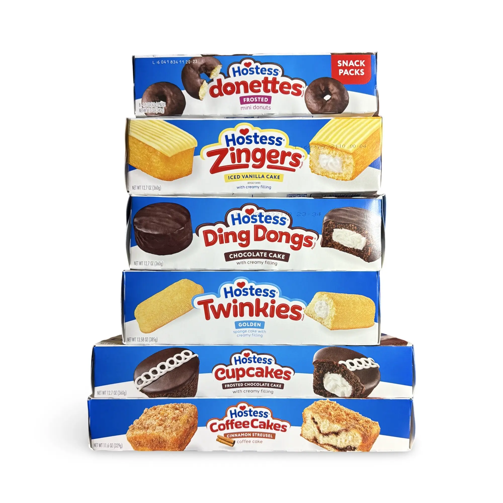 Hostess Snack Cake Lovers Variety Pack 54 Count, Twinkies, Cupcakes, Ding Dongs, Zingers, Donettes, Coffee Cakes