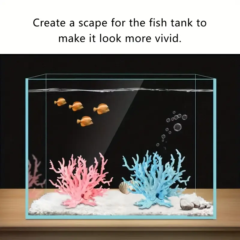 1pc/3pcs White + Blue + Pink ABS Resin Artificial Corals Aquarium Decoration - LED Light, Moss Balls, Lava Rock, Dragon Stone for 20-Gallon Fishtank & Sea View Room Pet Supplies