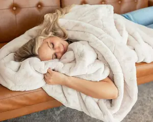 MINKY COUTURE Lush Macadamia Nut Blanket Soft and Cozy Design for Home Comfort