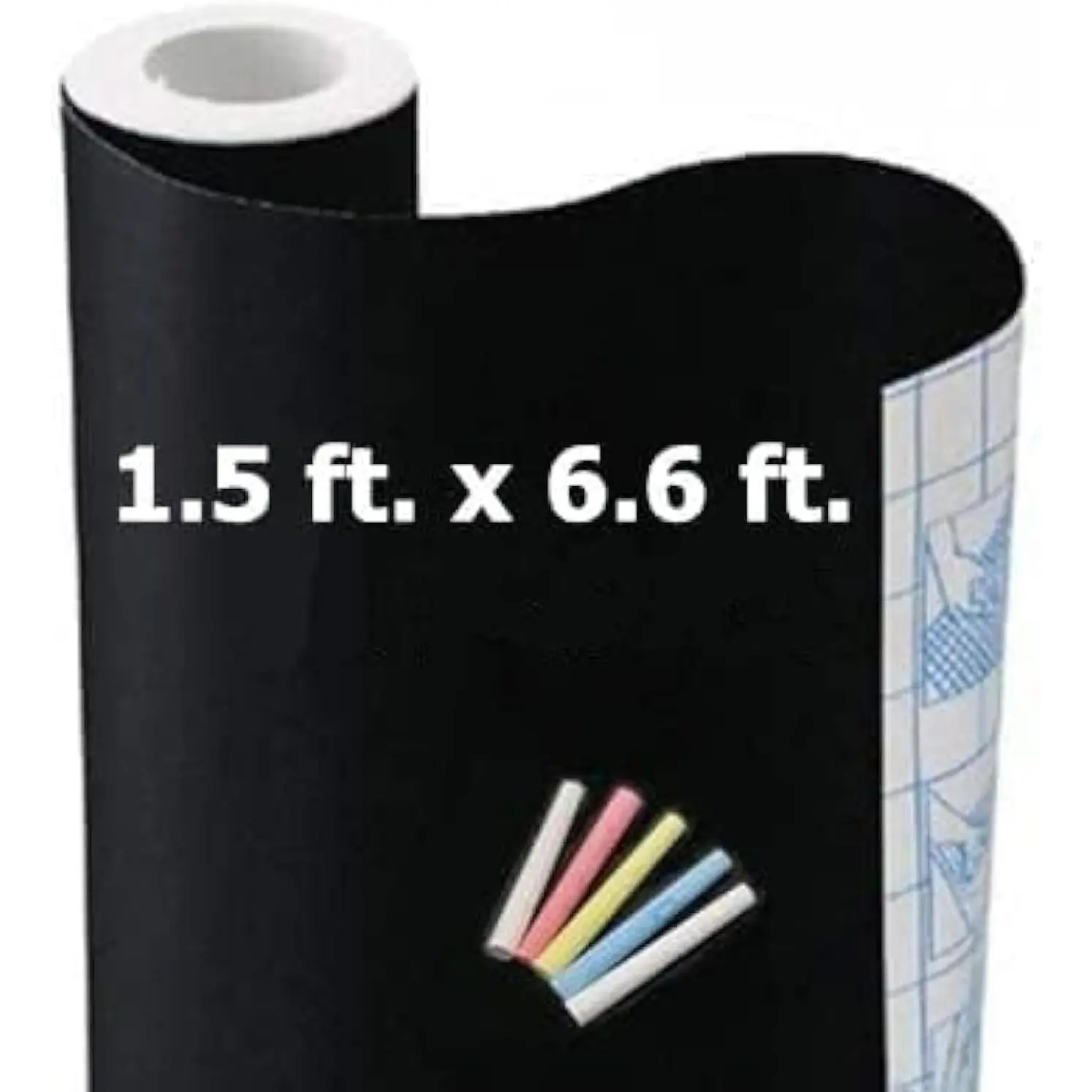 Chalkboard Wallpaper Peel and Stick,18 x 79 Inches, Removable Blackboard Contact Paper Wall Sticker Self Adhesive Vinyl Decal, Bonus 5 Chalks (1 Roll 1.5ft.x6.6ft.)