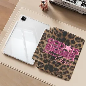 "GOD IS BIGGER THAN YOUR FEAR"iPad protective case, Tablet Protective Cover, acrylic Y folding stand suitable for all models of iPad including 7.9/8.3/10.2/10.5/10.9/11/12.9 13  inch,featuring all-round protection functions against scratches and impacts