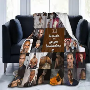 Blanket Shemar Actor Moore Throw Flannel Blankets Warm Soft Cozy Fuzzy Blanket for Bed Sofa Couch Camping Travel Gift Blankets for All Seasons 50""x40"", Black