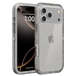 for iPhone 17 Pro Max Case, Heavy Duty Shockproof Protection Phone Cases, Anti-Drop, Dual Layer Transparent Protective Cover Compatible with iPhone 17 Pro 16 15 14 13 Pro Max