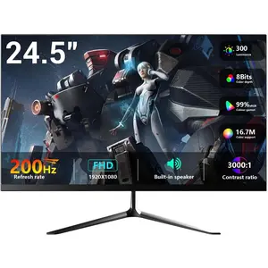24.5 inch Gaming PC  200Hz, FHD 1080p VA screen, Built-in speakers,1ms without Bezel, freesync, 99% sRGB, HDR400,178 ? Angle View, HDMI,DisplayPort, Compatible with wall mounting 75*75MM