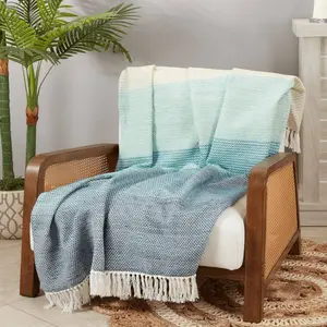 Cotton Color Block Throw