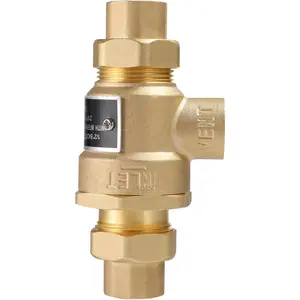 1/2" 9D-M3 Brass Backflow Preventer, 1/2 Inch Dual Check Valve with Intermediate Atmospheric Vent, 1/2  Flow Preventer Valve 190T012