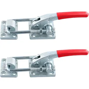MOUYAT 2 Pack Heavy Duty Toggle Clamp, 7480Lbs Capacity Pull Toggle Latch Clamp with Adjustable Threaded U Bolt, 40380 Self Lock Toggle Clamp Tool for ToolBox Case