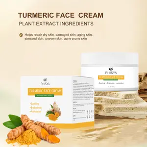 PHISYA Comforting Turmeric Face Cream with Vitamin C & Hyaluronic Acid for Deep Pore Cleansing Anti Aging Nourish Moisturize facial serum organic