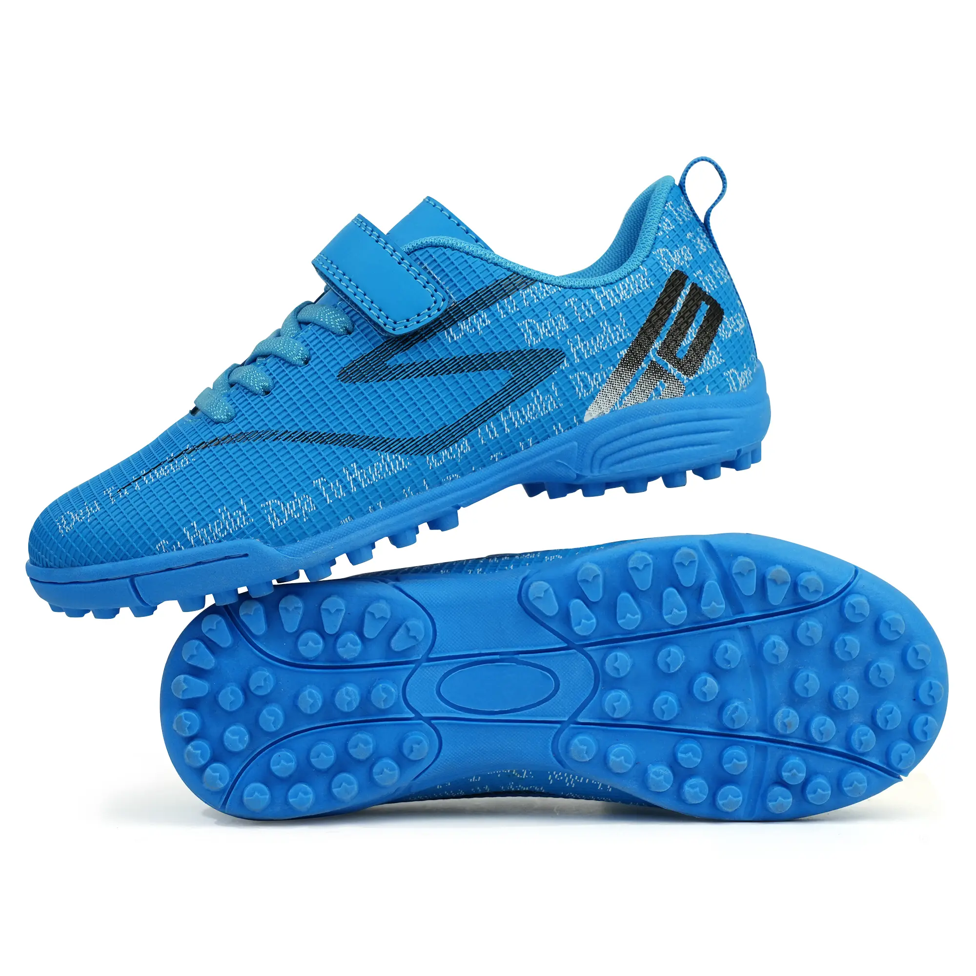 Brooman Kids Indoor Turf Soccer Cleats - Youth Soccer Shoes for 4-13 Years Old Boys & Girls, Indoor Use Sports Footwear, Velcro Strips, Turf Shoes, Synthetic, Youth Sizing, Indoor Play
