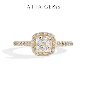 D Color VVS1 Lab-Created Moissanite Ring for Women Engagement Wedding Promise Ring Fine Jewelry Gift Daily Wear R242