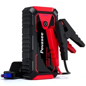 Povasee Portable Car 5000A High-Power Jump Starter for 12V Truck Car Battery with Safety Protection LED Light & QC3.0 Fast Charging for Vehicle Automotive Tool Kit