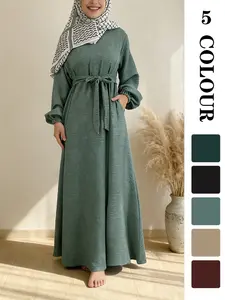 Muslim Sleepwear Simple Long Robe Perfect for Weddings/iftar Dinners/prayer, Plain Color Home Dress, Available in 5 Colors, Modest Abaya Dress, Modest Muslim Outfits, Modest Muslim Clothing, Modest Islamic Clothing, Islamic Modesty Clothes