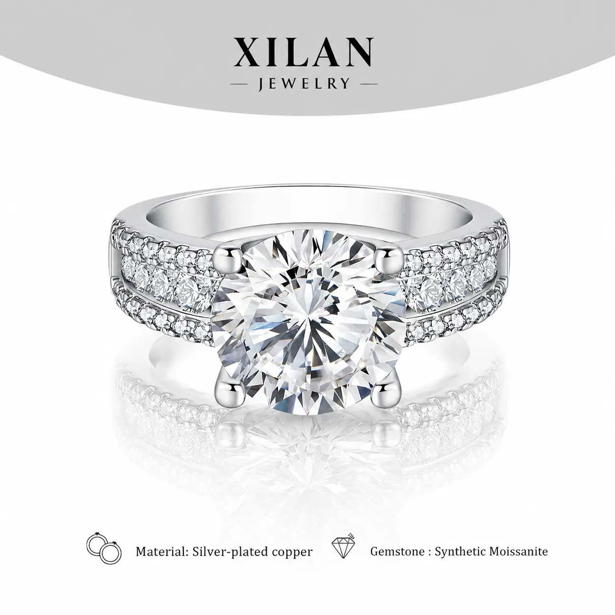 Moissanite Rings for Daily commute dating and proposal Wedding Promise Ring gallery rail engagement ring tiktokshopspringglowup pave gift for girlfriend anniversary gifts for her