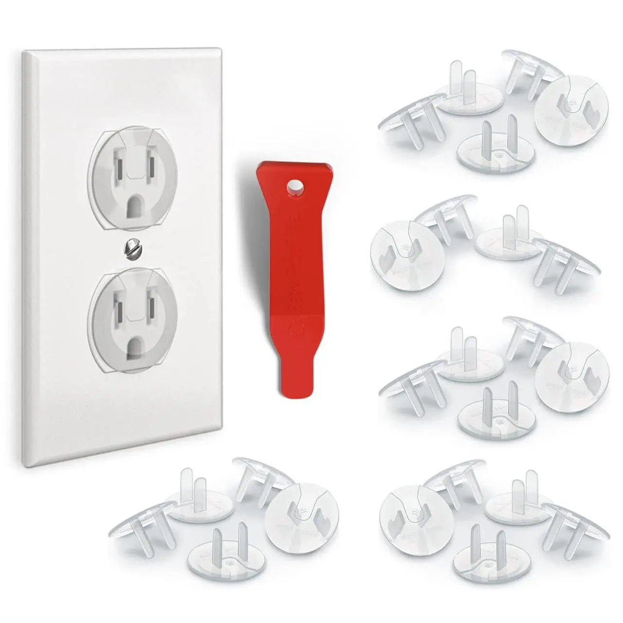 24 Pack Outlet Covers &   ing, Provide Shock Prevention and Easy Installation, Safe and Secure Plastic Plug Covers for Power Sockets (24 Outlet Covers)