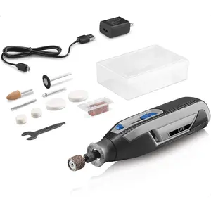 7760 N/10 4V Li-Ion Cordless Rotary Tool, Variable Speed Multi-Purpose Kit, USB Charging, Easy Accessory Changes - Perfect For Light-Duty DIY & Crafting, Sanding, Engraving and Polishing