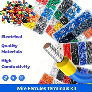300pcs Ve Tube Terminal Connectors, Insulated Wire Connectors, Multiple Colors, Copper Contacts, Durable Electrical Connections, Terminal Plug Kit