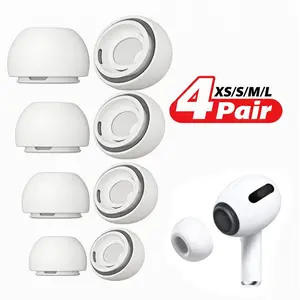 4 Pairs for AirPods Pro 3rd Gen (2025) | New Ver | Secure Fit | Super Comfort | Better Noise Cancel | Replacement Buds (Assorted XS/S/M/L) Earbuds
