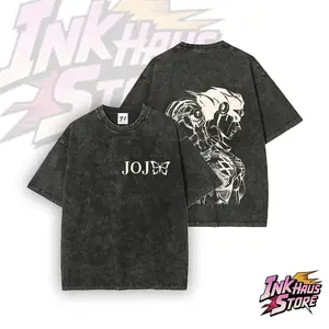 Stand Acid wash tee Star Platinum × Stone Free Graphic JoJo's Bizarre Adventure Vintage Casual Streetwear Gym Thirt