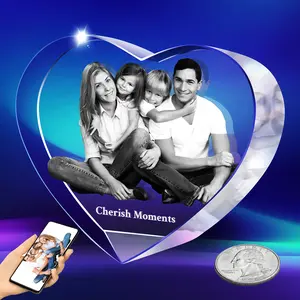 Artimele3D Personalized 3D Crystal Photo Gifts 3D Laser Picture Engraved Customized Picture Frames Crystal Anniversary Birthday Wedding Memorial Gift for Mom,Women,Wife,Men,Her,Husband,Grandma