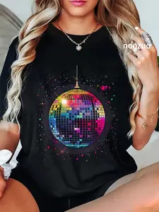 100% Cotton colored Disco Ball Vintage Retro House discoball cool party T-Shirt
