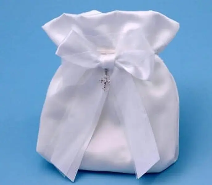 Women's Grace Clutch Purse - Ivory Evening Clutch Bag with Crystal Cross, Removable Charm for Weddings