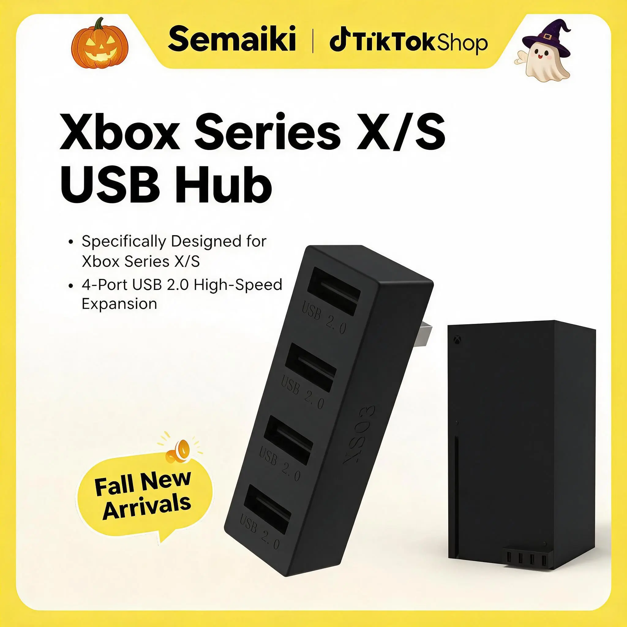 4-Port Expand Multiport Adapter - High-Speed USB 2.0,3.0 Hub Splitter with USB Ports, Wired Gaming Console Cables & Adapters, Controller Attachment for Xbox Series X Gaming Accessories