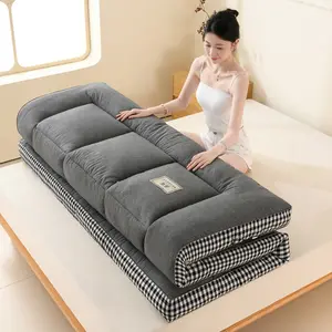 Ultra Soft 3D Mattress, Thickened Soybean Bagel Bed, Dual Use Foldable Design, Breathable Anti-Mite, Futon Mattress, Suitable for Dorms & Apartments, Triple Fold Mattress