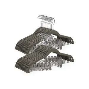 SONGMICS Velvet Pants Hangers with Clips