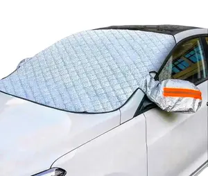 Magnetic 5-Layer Windshield Snow Ice Cover, Foldable Type with Side Mirror Coverage, Outdoor Car Sunshade, Windscreen Shade Cover, Fits Most Standard Cars and SUVs